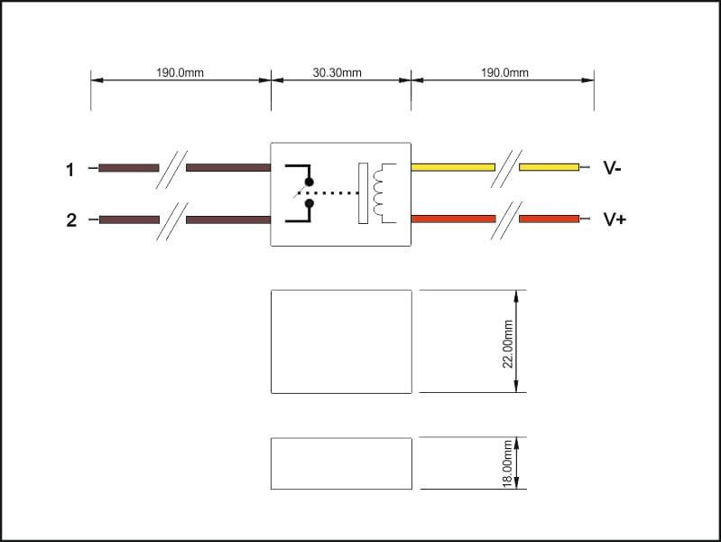 Reley for miriors 220V schema
