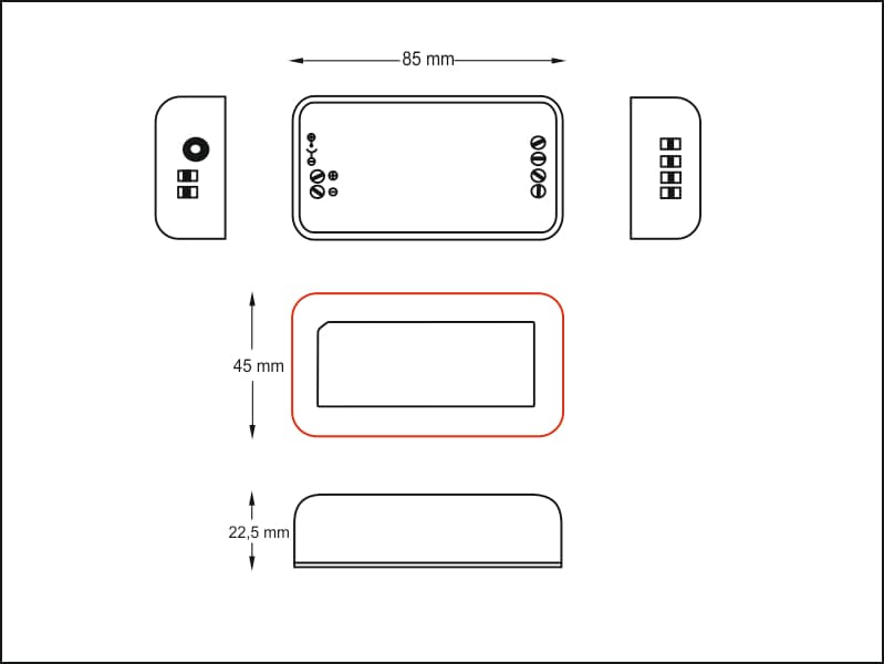2.4GHz LED Single Color Dimmer 10A/120W schema