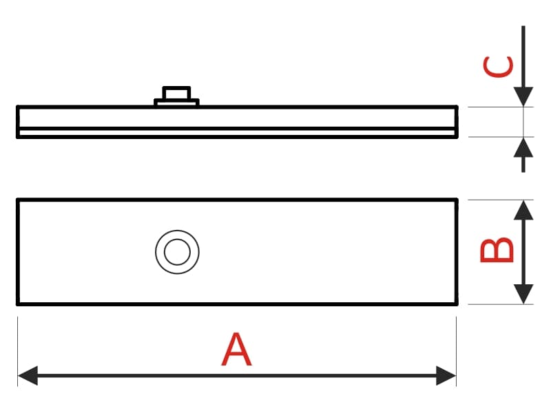 LED switch mounted in profile schema