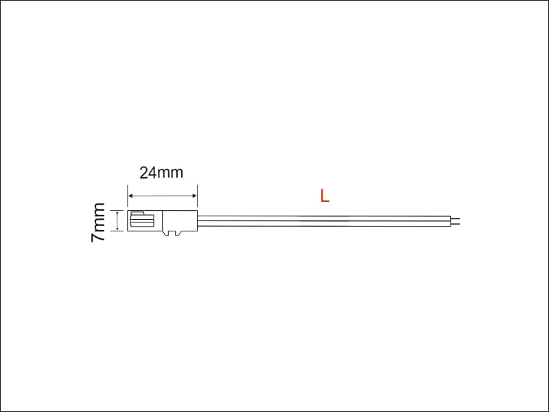 LED cable with MINI socket 2x0.35 schema
