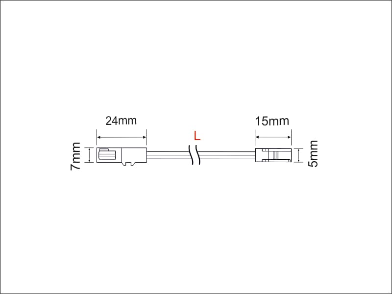 Connecting cable with MINI plug in bot side (male/famale) schema