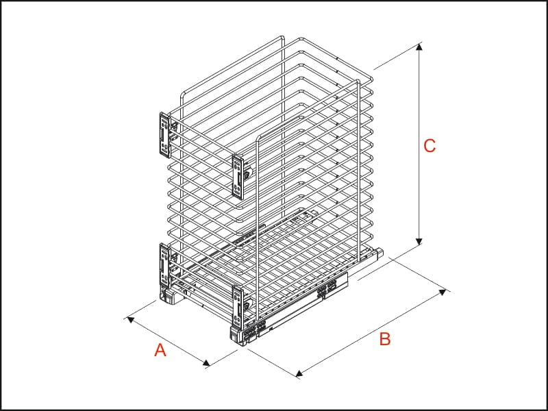 Laundry basket with front fixing-QUADRO schema