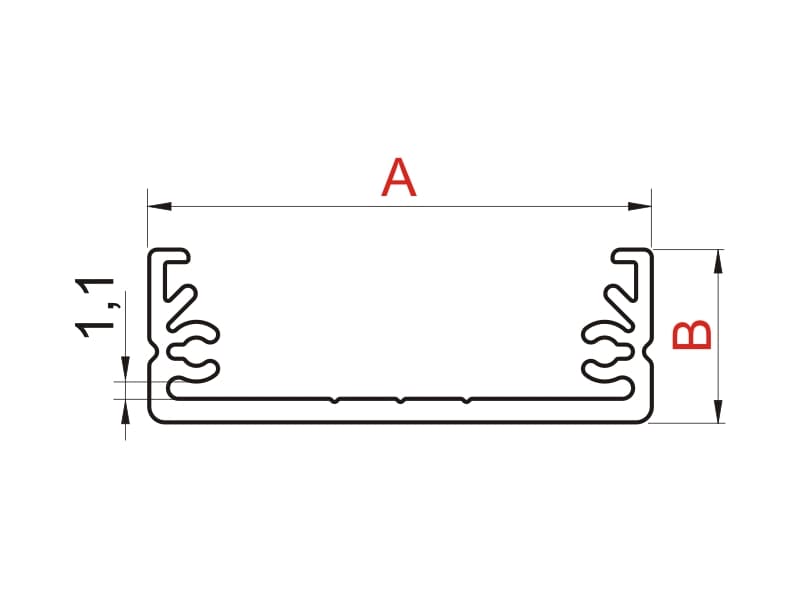 Aluminium LED profile WIDE (G) (W) schema