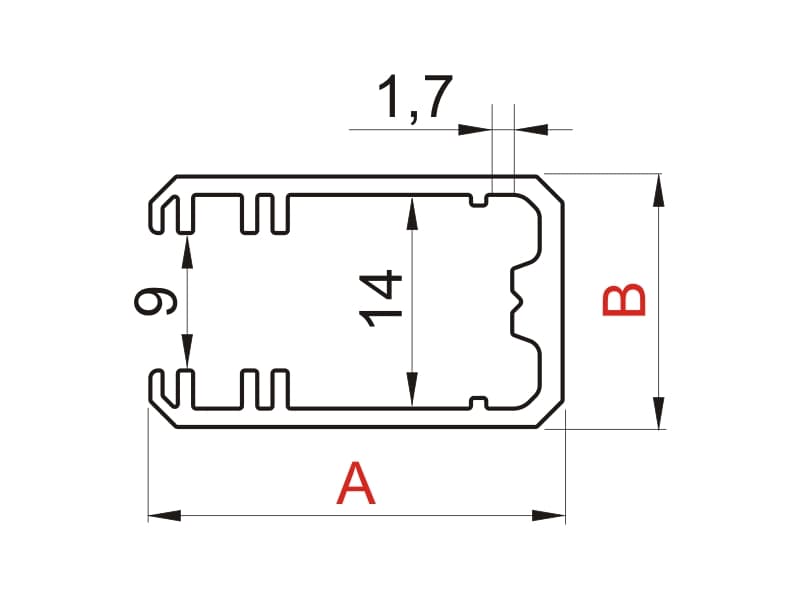 Aluminium LED profile MIKRO LINE (J) schema