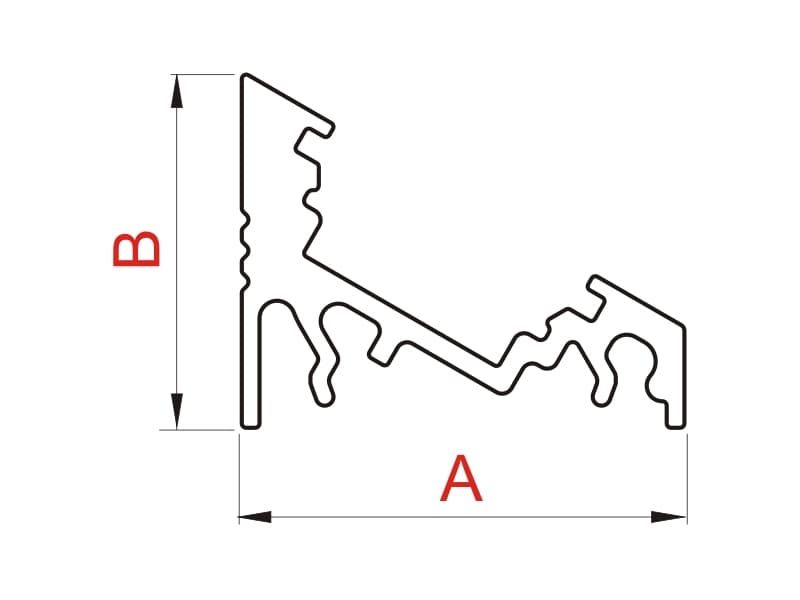 Aluminium LED profile CORNER (B, C) (U, X) schema