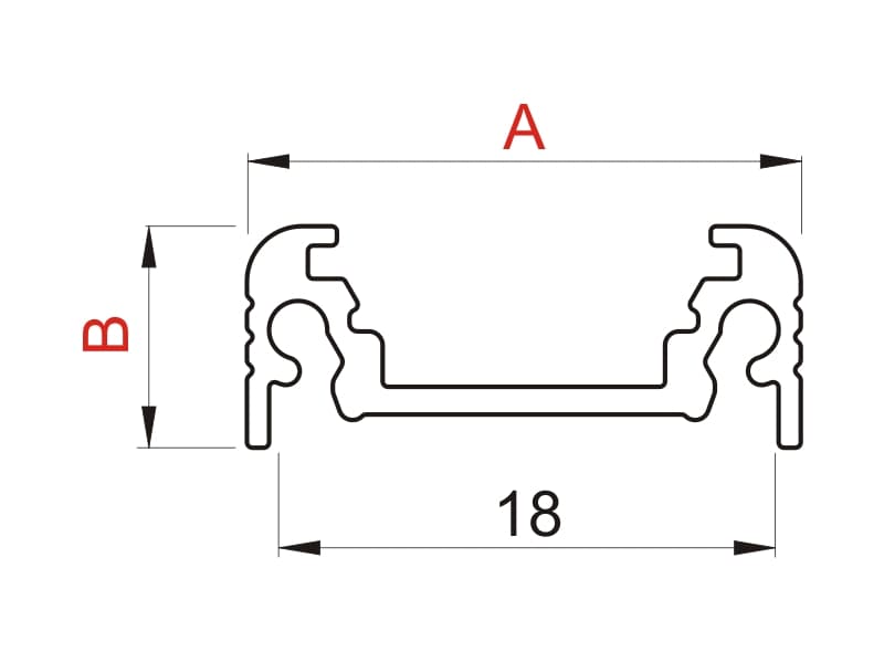 Aluminium LED profile SURFACE (B, C) (U, X) schema