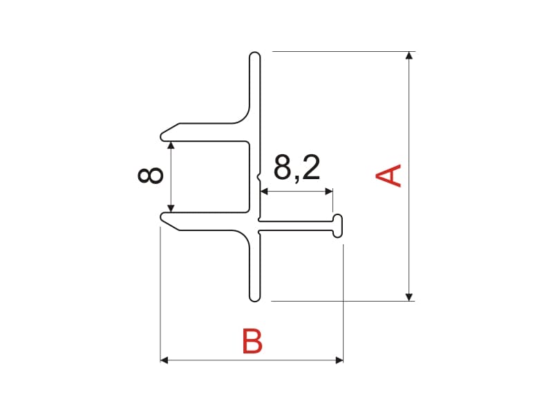 Aluminium LED profile TWIN schema