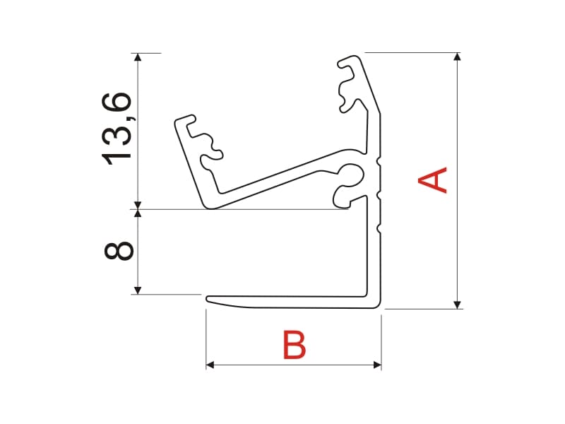 Aluminium LED profile EDGE schema