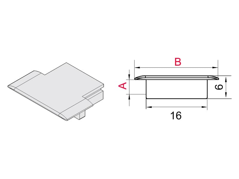 Plug for LED profile LL-03 schema