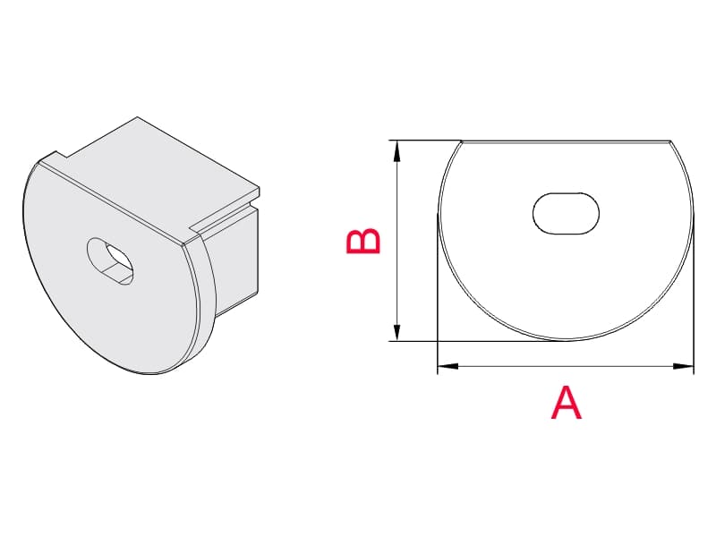Plug with hole for LED profile ZLL-10 schema