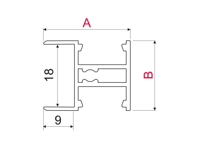 Aluminium LED profile LL-17 schema