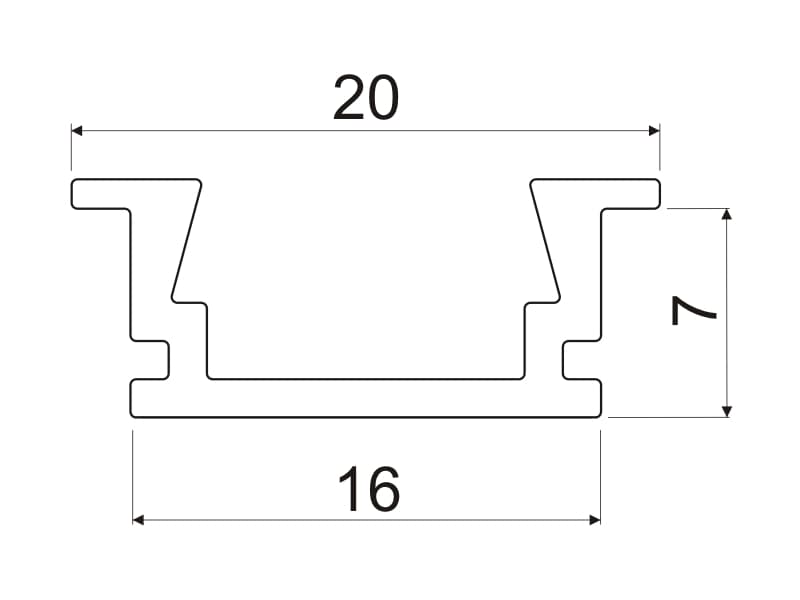 ALU LED let in profile schema