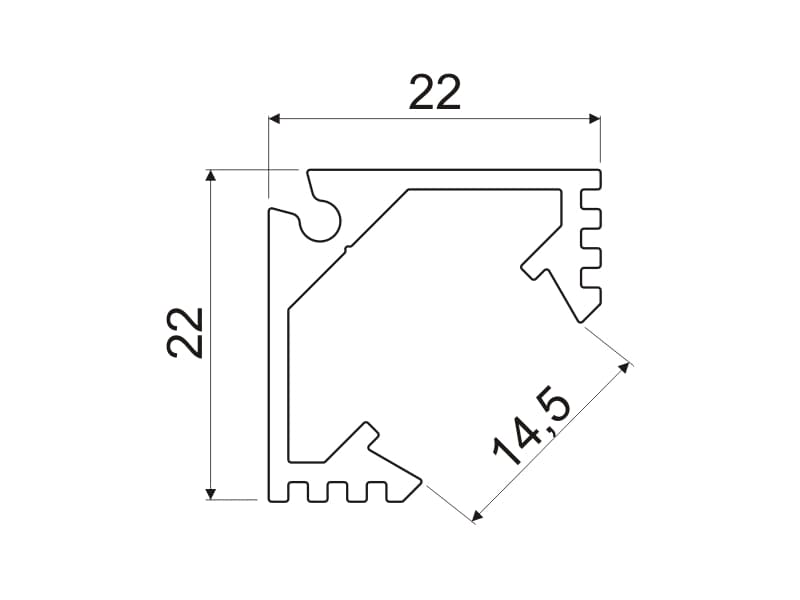 ALU LED corner profile schema
