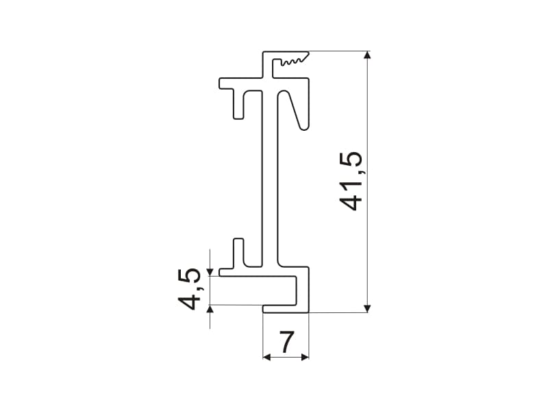 Rear profile of the shelf schema