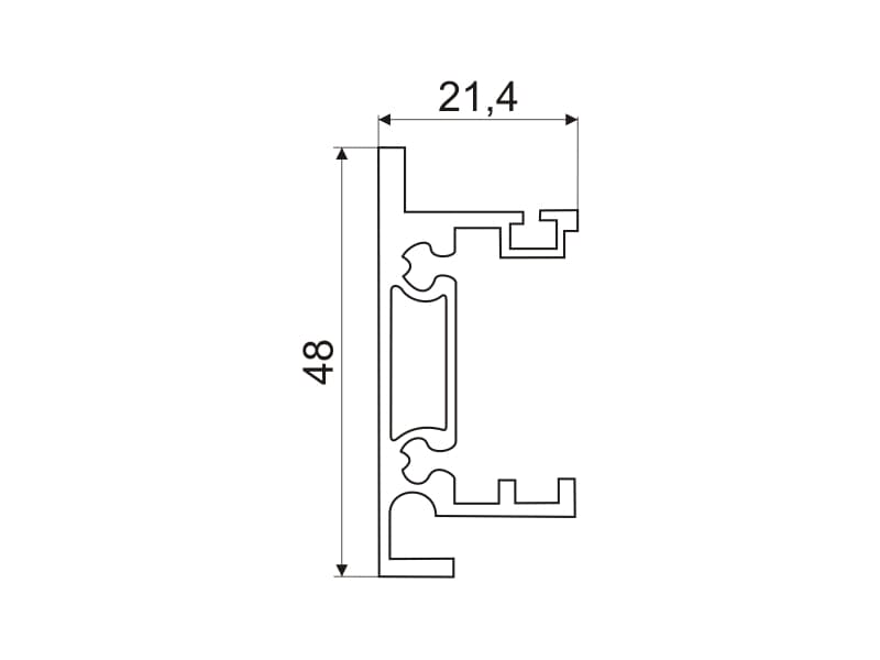 Profile iluminated shelf schema