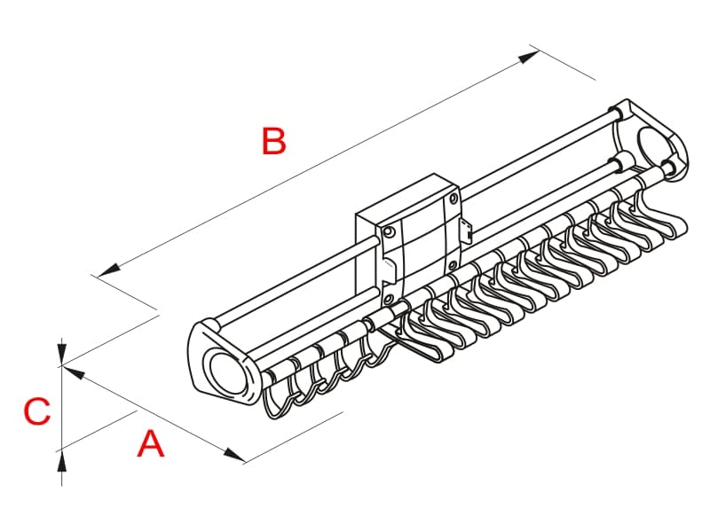 Trousers hanger side mounting schema