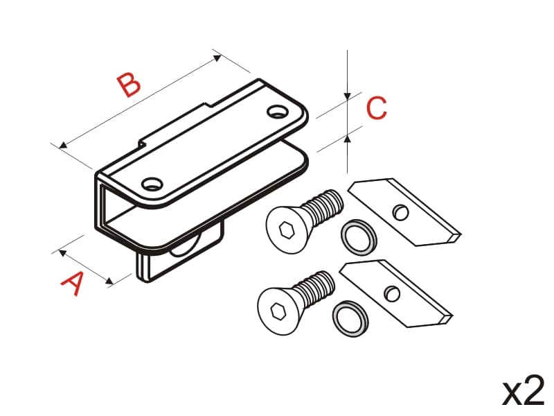 Glass sfelf fastenning AMS - ATLER schema