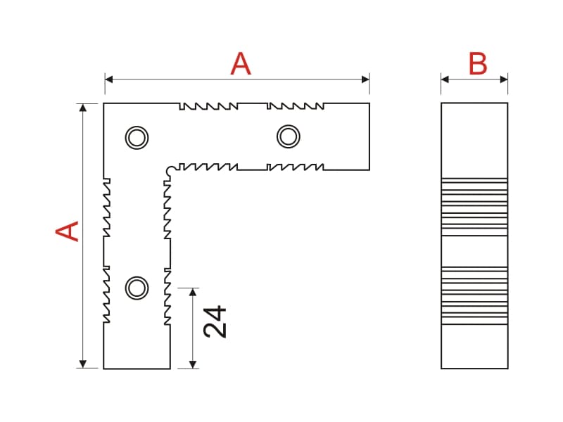Connector angle 45deg. EKO - AMS schema