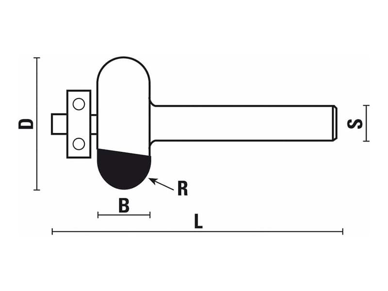 Hw edge-fluting bits with ball bearing guide z=2 схема