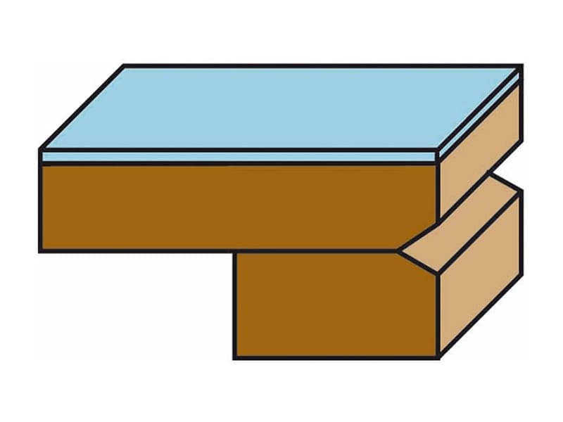 Hw flush-trim “v” groove bits with ball bearing guide z=2 schema