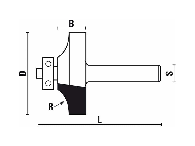 Hw flat rounding over bits with ball bearing guide z=2 схема