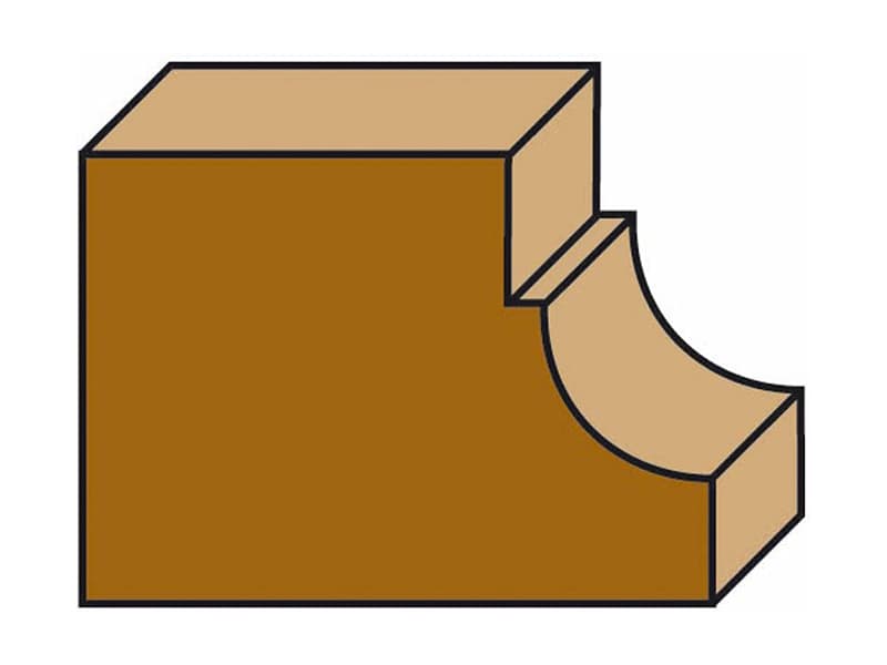 Hw flat ogee bits with ball bearing guide z=2 schema