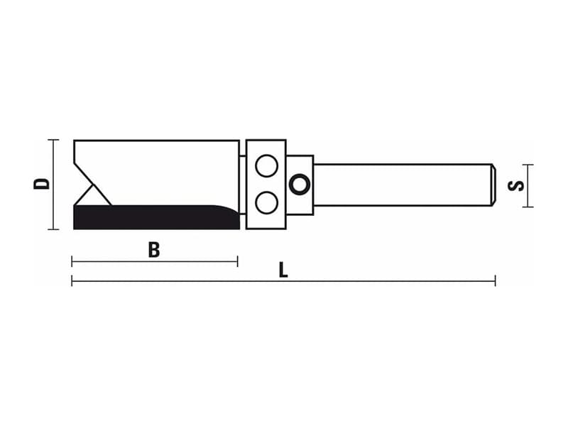Hw flush trim bits with upper ball bearing guide z=2 схема