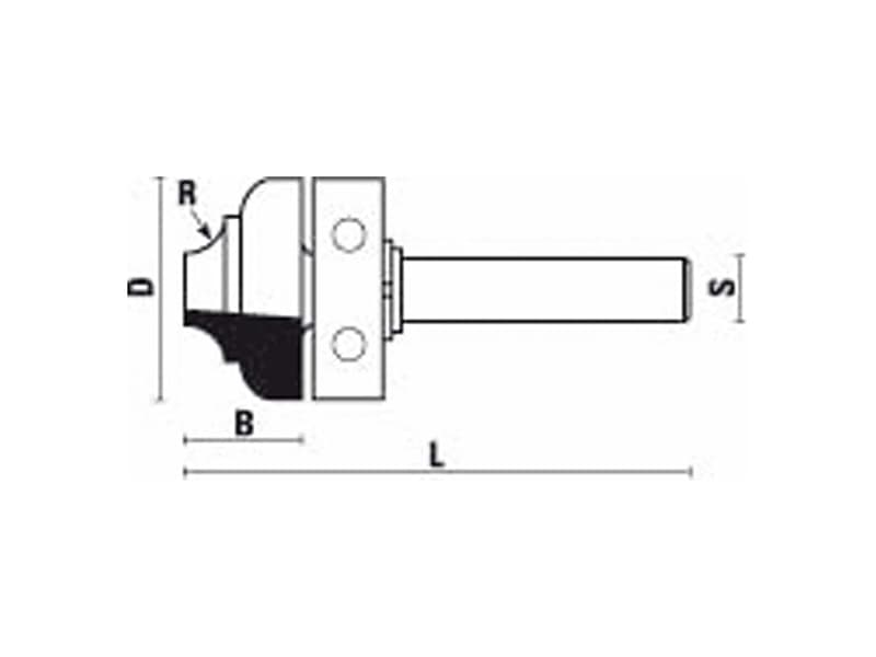 Hw flush trim bits with upper ball bearing guide z=2 схема
