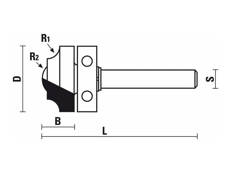 Hw flush trim bits with upper ball bearing guide z=2 схема