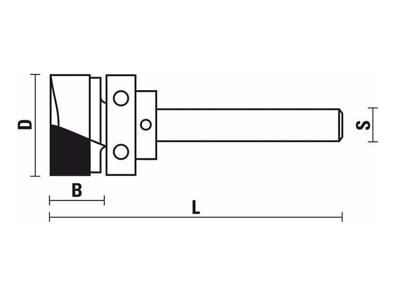 Hw flush trim bits with upper ball bearing guide z=2 схема