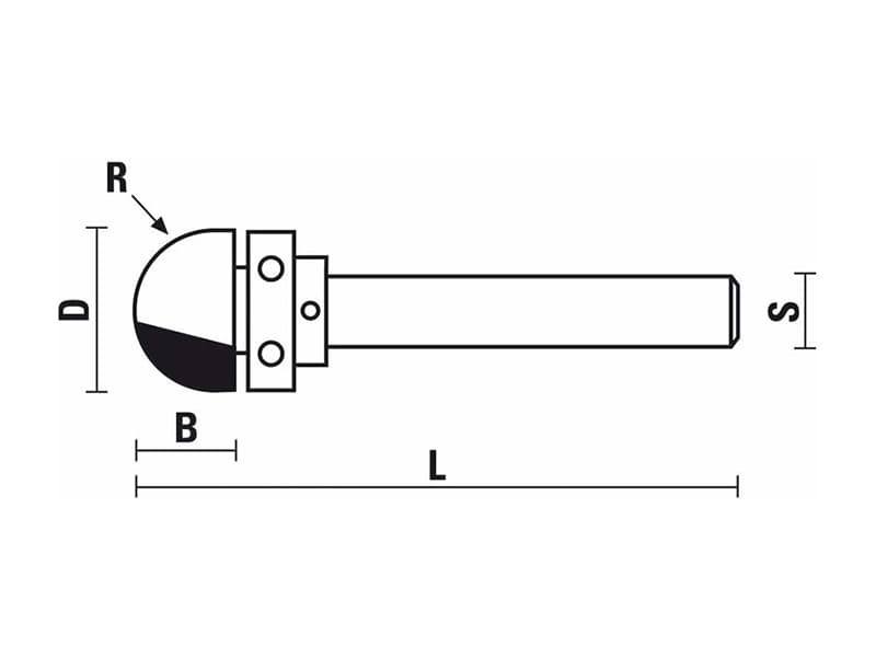 Hw flush trim bits with upper ball bearing guide z=2 схема