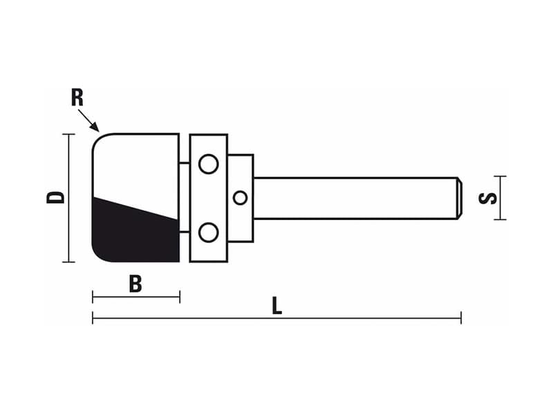Hw flush trim bits with upper ball bearing guide z=2 схема