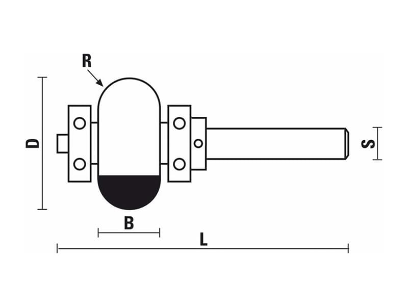 Hw “edge-fluting” bits with double ball bearing guide z=2 схема