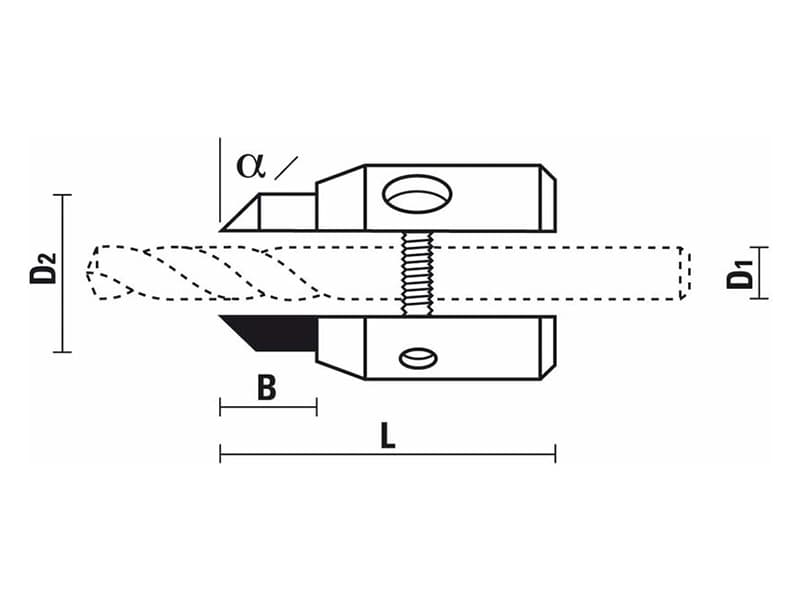 Hw adjustable countersinks Ø 3 to Ø 7 z=2 schema