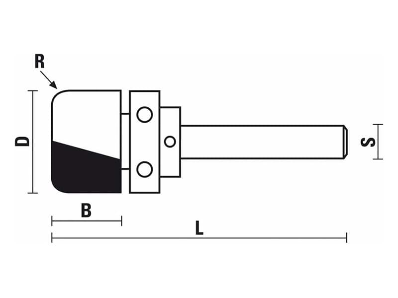 Bowl and tray hw bits with upper ball bearing z=2 schema