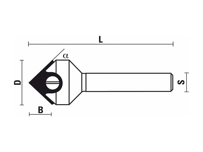 Hw insert v-grooving bits z=1 schema