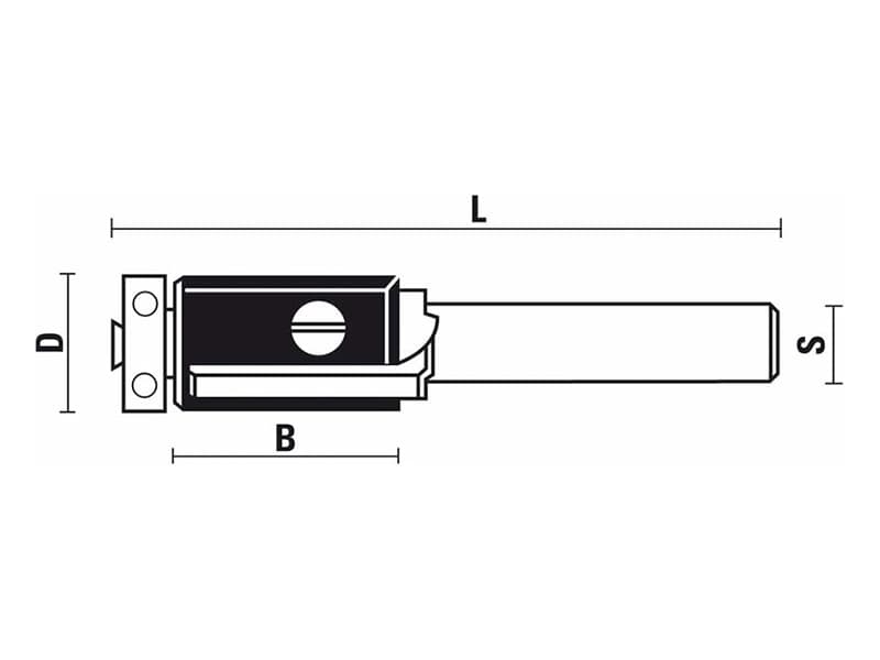 Hw insert flush trimming bits with ball bearing schema