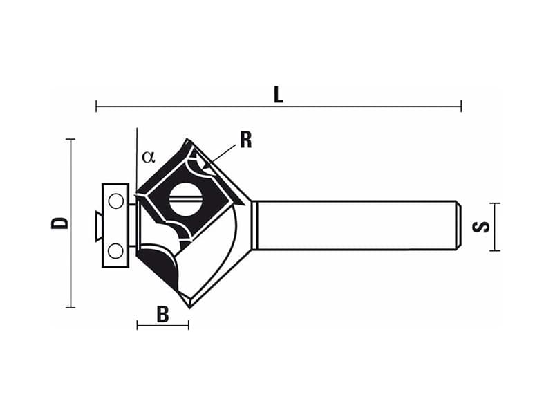 Hw insert flush trimming bits with ball bearing z=2 схема