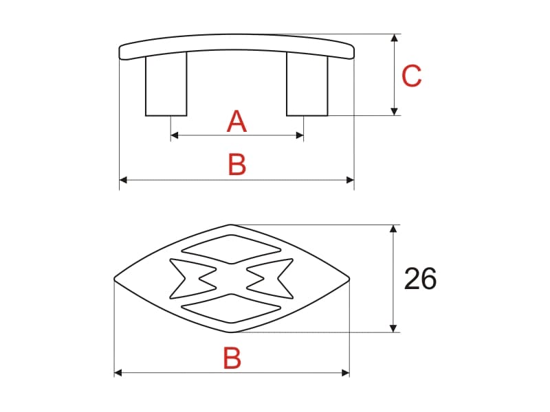 Мебелна дръжка UR-40-32 схема