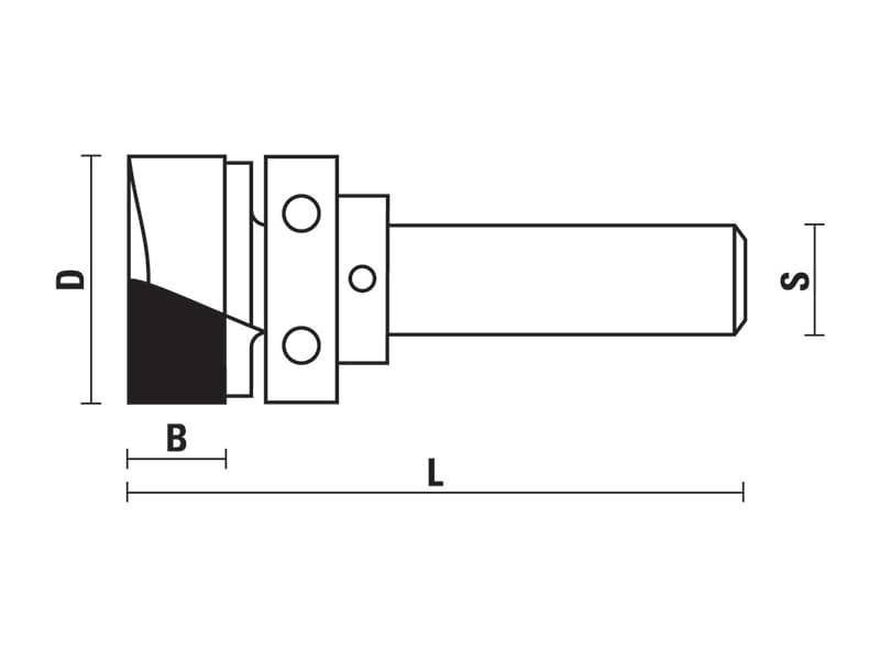 Hw plunge bits with upper ball bearing guide z=2 schema
