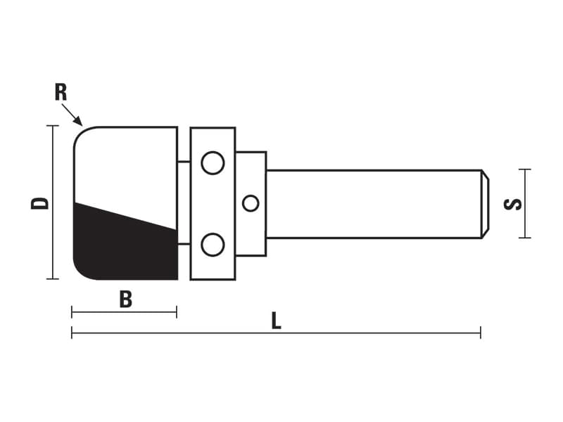 Hw bowl and tray bits with upper ball bearing guide z=2 schema