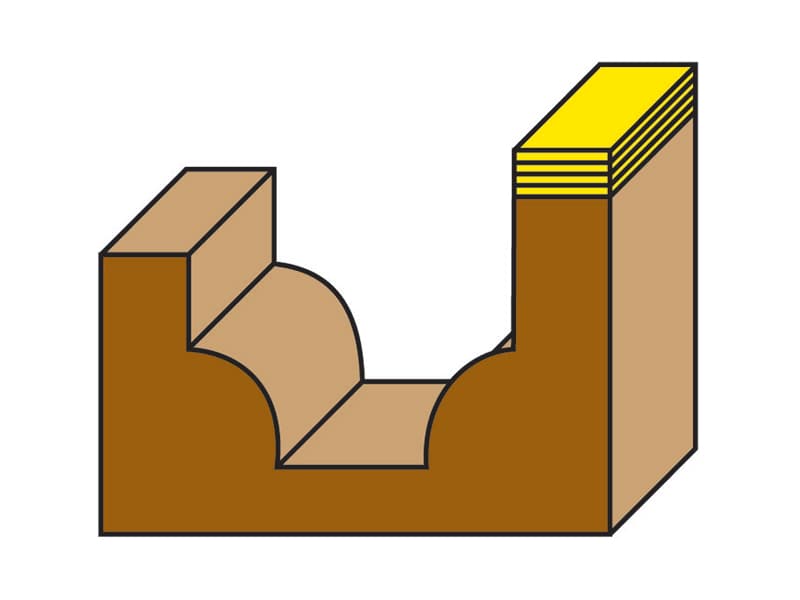 Hw beading bits with upper ball bearing guide z=2 schema