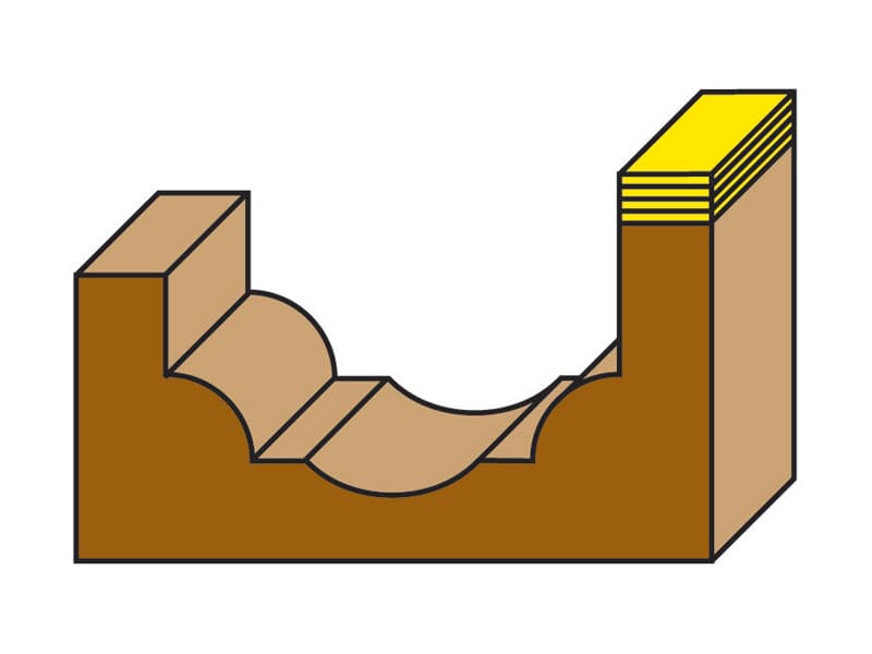 Hw classical plunge bits with upper ball bearing guide z=2 schema