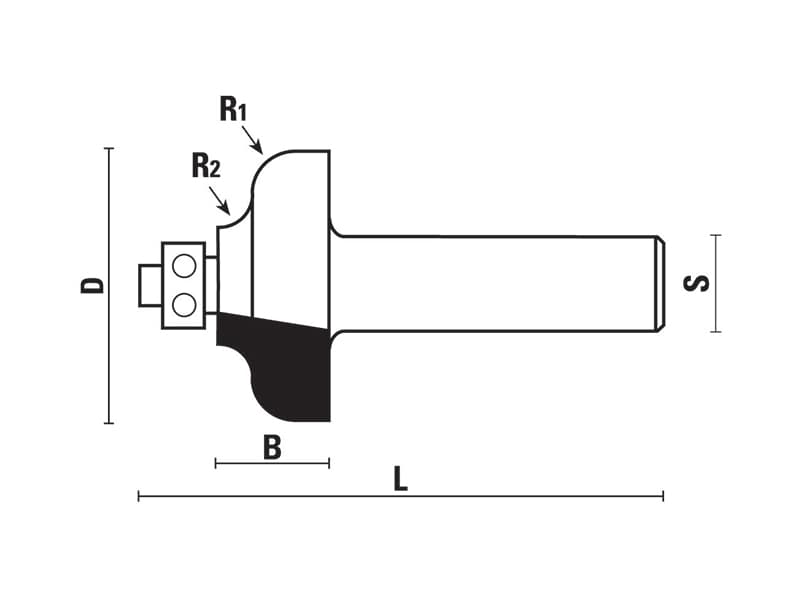 Hw flat sunk bead bits z=2 schema