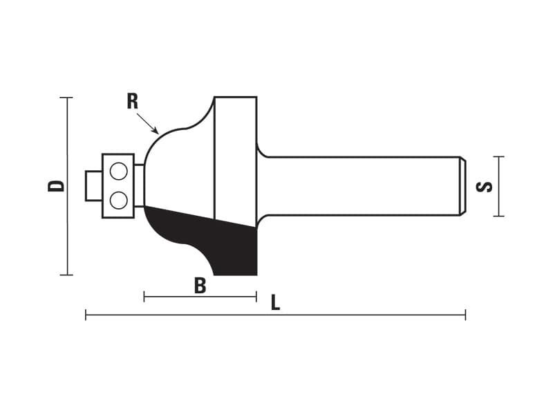 Hw roman ogee bits with ball bearing guide z=2 схема
