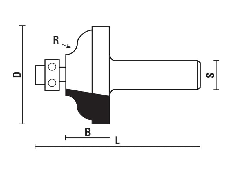 Hw ogee bits with ball bearing guide z=2 схема