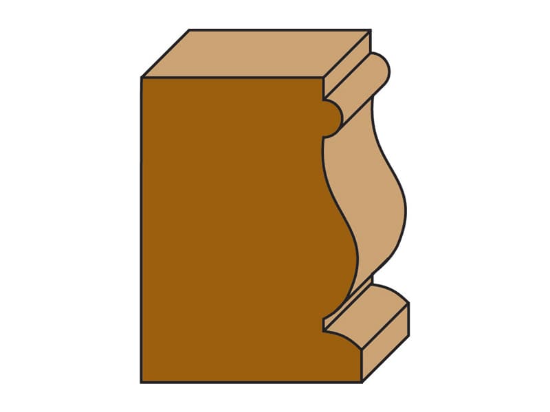 Hw architectural moulding line bits with ball bearing guide z=2 schema