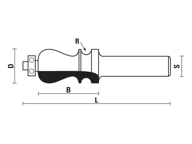 Hw architectural moulding line bits with ball bearing guide z=2 схема