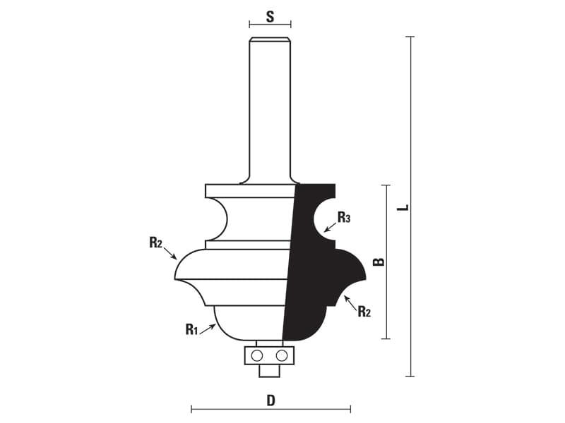 Hw classical multi-form bits with ball bearing guide z=2 schema
