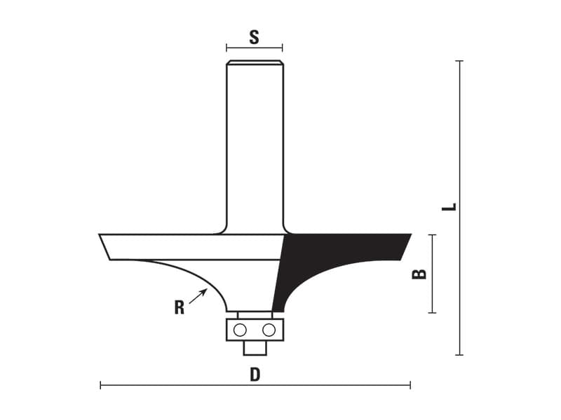 Hw handrail-table edge bits with ball bearing guide z=2 схема